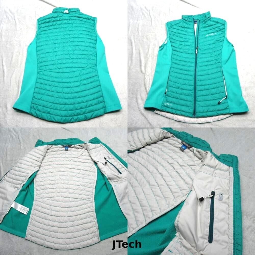 Eddie Bauer StormDown Vest Women Small Teal First Accent Insulated Light Quilted